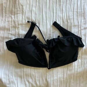 Black Ruffled Women's Top